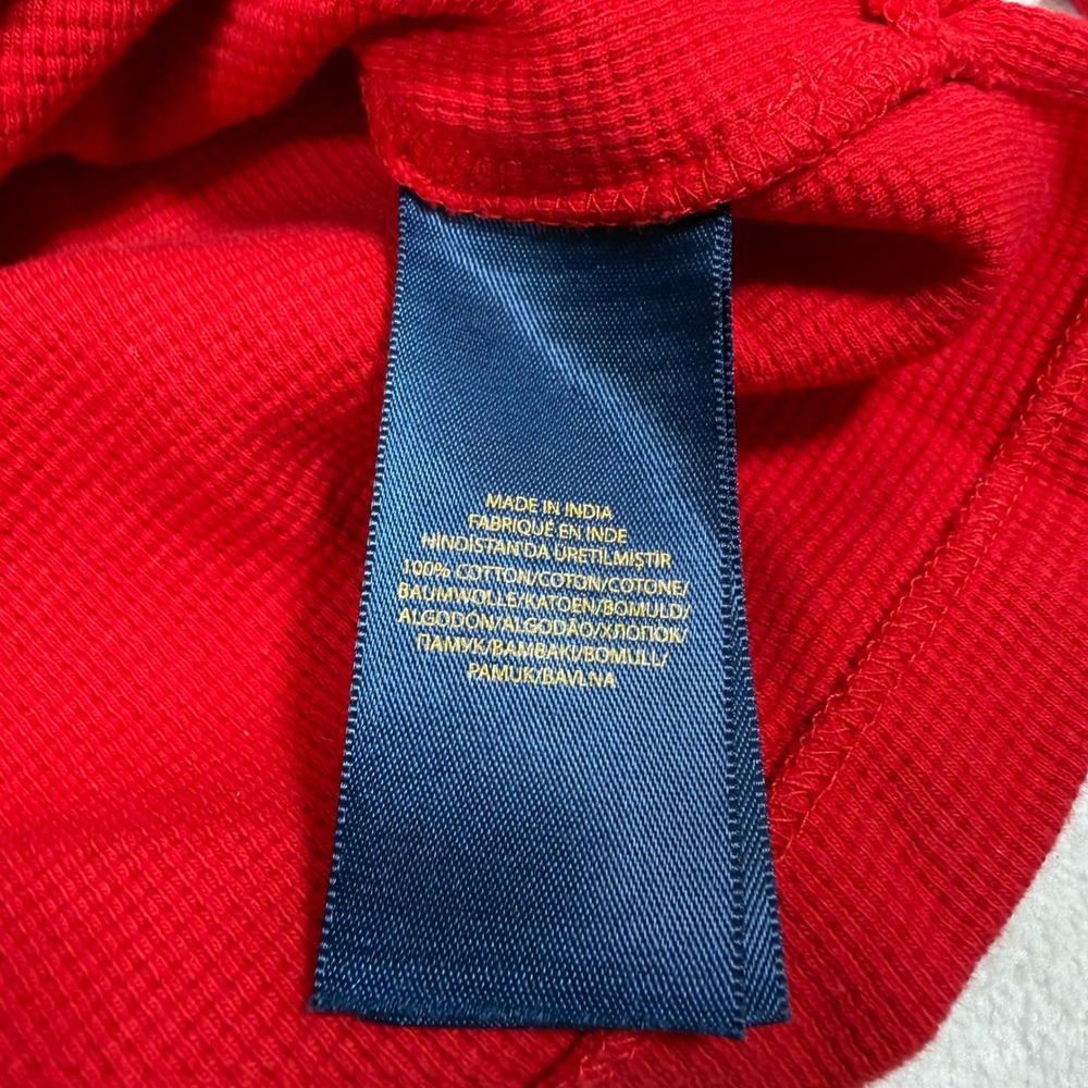 Polo Ralph Lauren Boys Red Waffle Knit Quarter Zip Pullover Sweater Size 7 - Picture 4 of 5